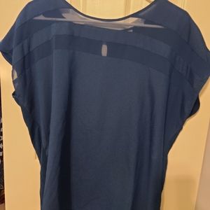Navy top, sheer stripes